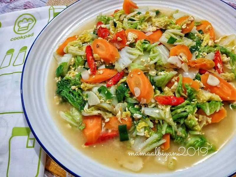 tumis-sawi-putih-wortel-dan-telur
