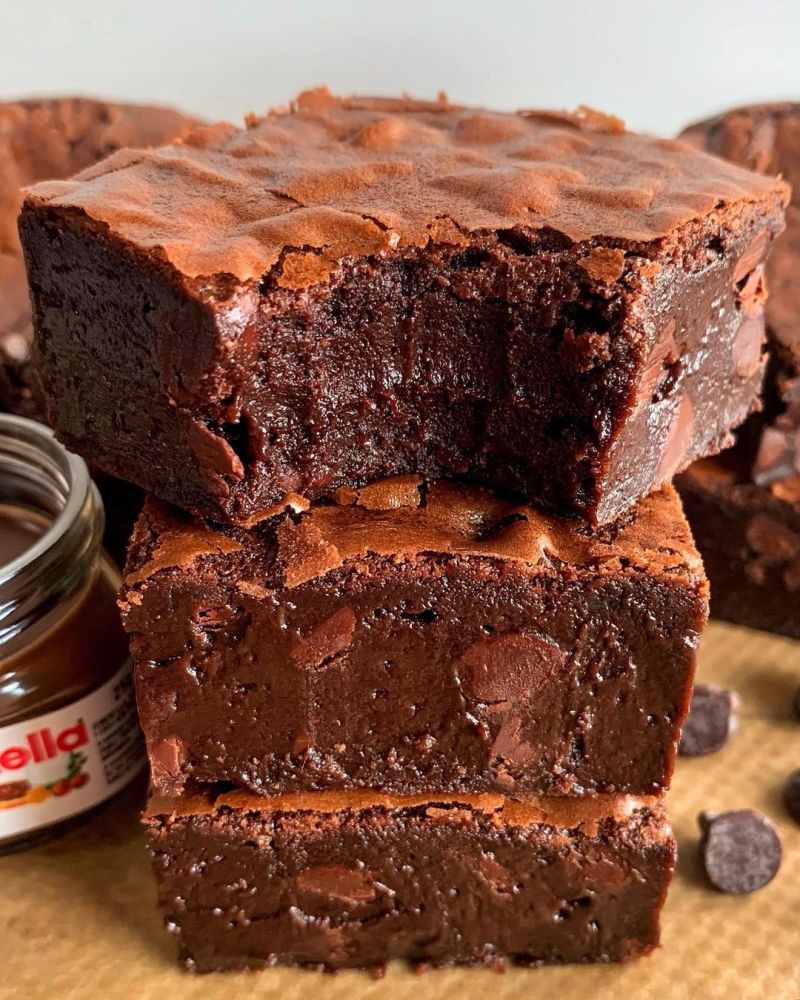 fudgy-nutella-brownies